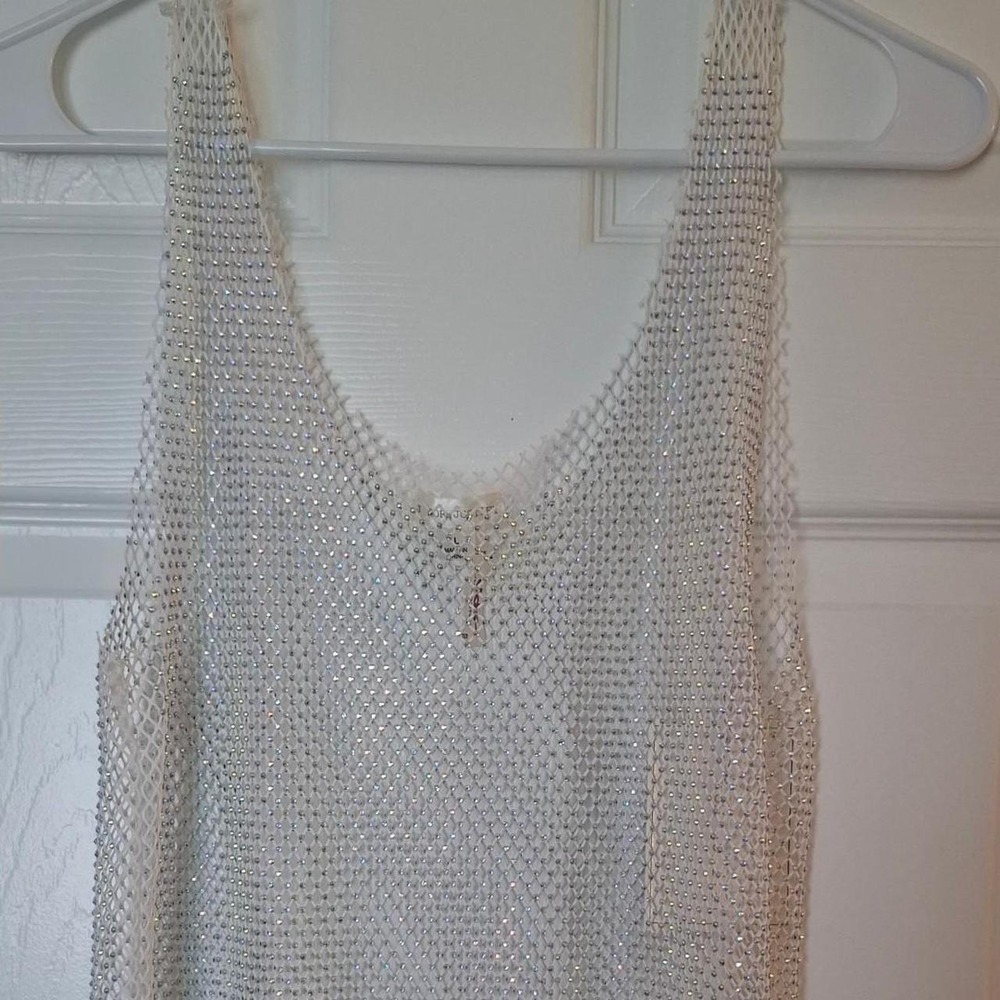 Tank top with rhinestone